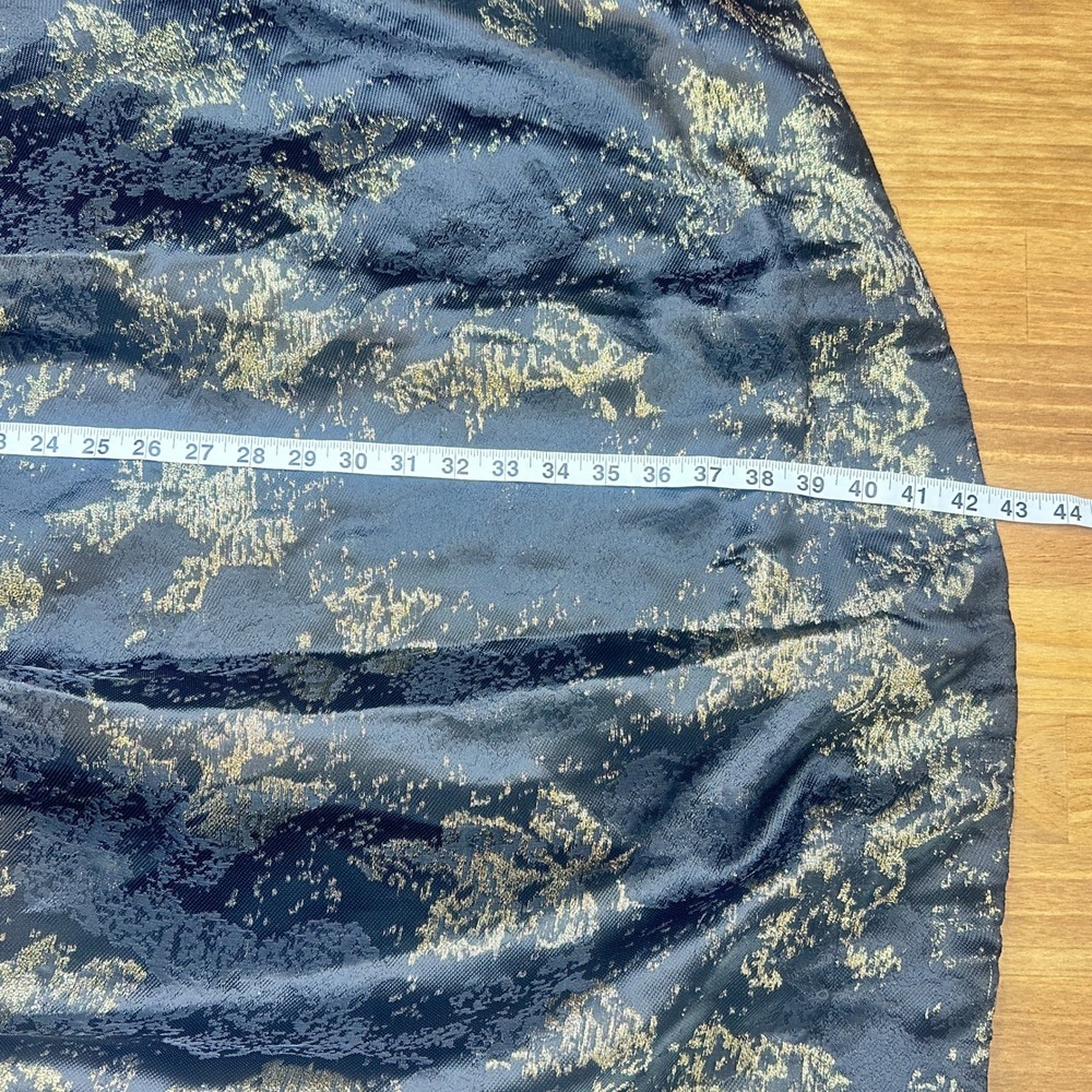 Socialite Metallic Jacquard Strapless Midi Gown Black Gold M - Picture 6 of 11